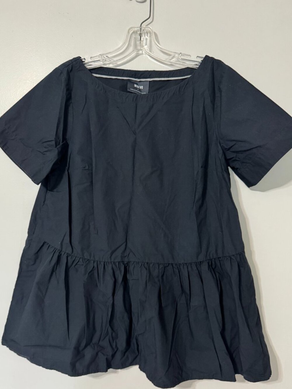 MAEVE BY ANTHROPOLOGIE Navy Cotton Peplum Top